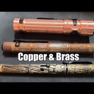 Spectacular Copper Olight Warrior Mini 2 & Brass Bark Open