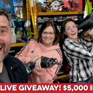 It's FINALLY TIME! Let's giveaway $2,000+ in NEW power tools LIVE!