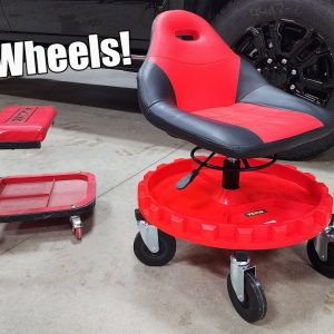 Rolling Mechanic Seat with 5" Swivel Casters = Stability