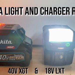 Makita 40v Battery LED Light and USB Charger Review & Makita 18v Battery Top Light and USB Charger.