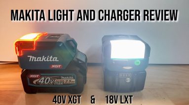 Makita 40v Battery LED Light and USB Charger Review & Makita 18v Battery Top Light and USB Charger.