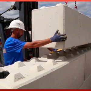 Production of High-Strength Concrete Blocks & Piles | Amazing Cement Manufacturing