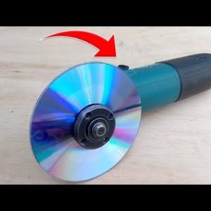 put used CDs into the electric angle grinder and be amazed