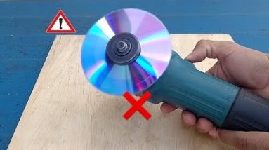 Insert used CDs into the electric angle grinder and be amazed at the results