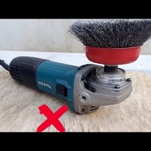 never make a mistake when using a rotating wire brush on the angle grinder