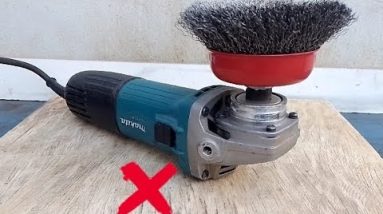 never make a mistake when using a rotating wire brush on the angle grinder